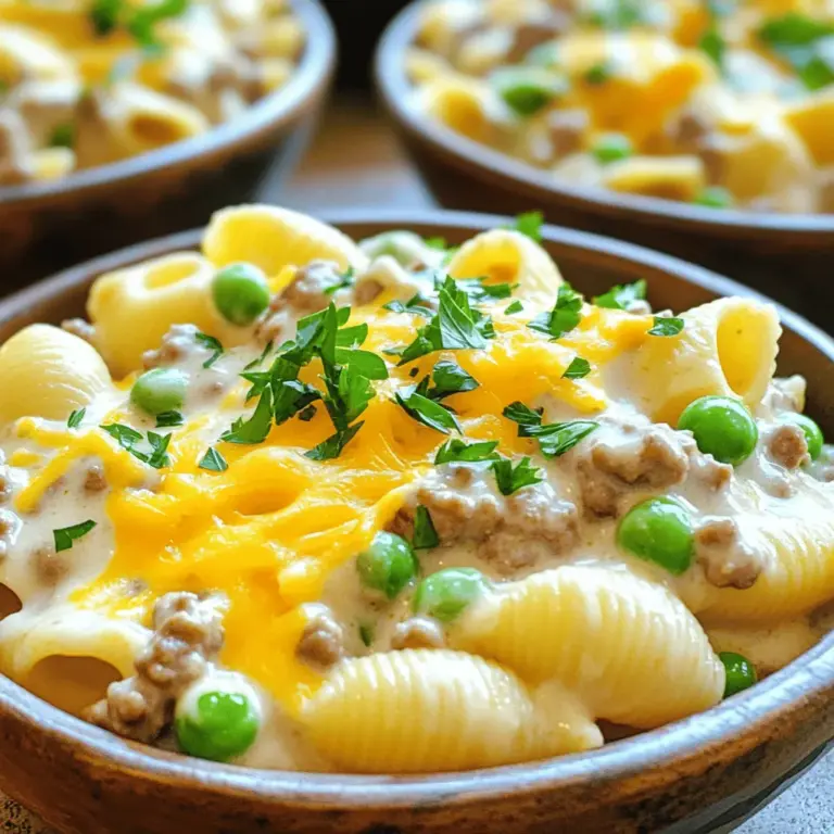 Creamy Beef and Shells is a delightful dish that combines comforting flavors and textures to create a satisfying meal for any occasion. This recipe brings together tender ground beef, creamy sauce, and perfectly cooked shell pasta, making it an ideal option for a weeknight dinner or a cozy gathering with friends and family. The appeal of this dish lies not only in its rich and savory profile but also in its ability to evoke the warmth and nostalgia associated with comfort food.