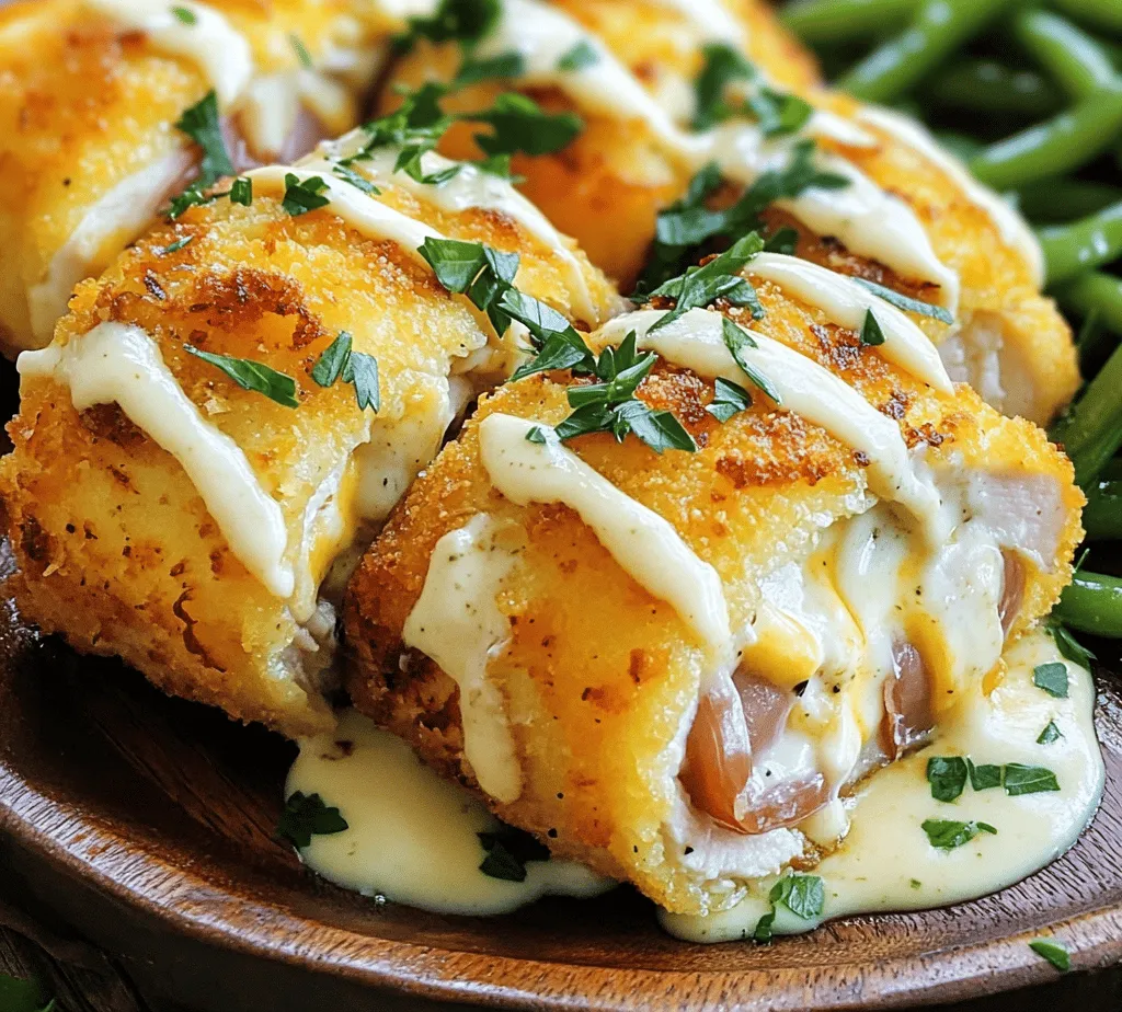 Exploring the delightful world of comfort food, Chicken Cordon Bleu stands out as a classic dish that combines savory chicken, rich ham, and creamy Swiss cheese. This dish, with its crispy exterior and tender interior, has become a beloved favorite in households around the globe. What sets our recipe apart is the addition of a deliciously creamy sauce that elevates this traditional favorite, making it an exceptional choice for family dinners or special occasions.