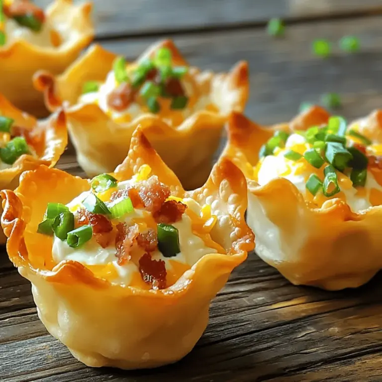 Baking Jalapeño Popper Wonton Cups requires precision for that perfect texture and flavor. Preheat your oven to 375°F (190°C) to ensure it reaches the ideal temperature before your cups go in. Once the wonton wrappers are placed in the muffin tin and filled with the creamy jalapeño mixture, the baking time typically ranges from 15 to 20 minutes.