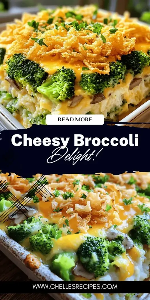 Experience the ultimate comfort food with Cheesy Broccoli Bliss Casserole! This delicious dish combines tender broccoli, creamy cheese, and hearty rice for a satisfying meal that's both nutritious and flavorful. Perfect for family dinners and gatherings, it's easy to make and customizable to your taste. Explore this recipe now and discover how to create a delightful casserole that everyone will love! Click through to start cooking today!