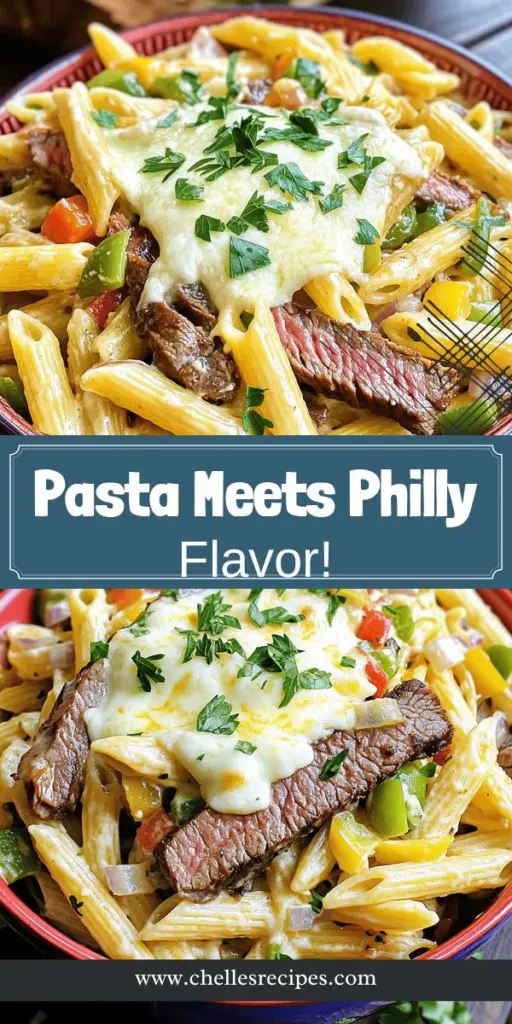 Discover the mouthwatering Philly cheesesteak pasta recipe that combines the rich flavors of the iconic sandwich with creamy pasta for a hearty meal. Perfect for dinner or gatherings, this dish features tender flank steak, sautéed vegetables, and melted provolone cheese, all enveloped in a luscious sauce. Click through to explore this easy-to-make recipe and impress your family and friends with a comforting twist on a classic favorite!