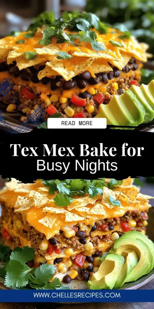 Savor the deliciousness of Easy Tex Mex Bake, a hearty and comforting dish that's perfect for family dinners or gatherings. This casserole layers seasoned meat, vibrant veggies, zesty beans, and crispy tortilla chips, all topped with gooey melted cheese. It's simple to prepare and customizable with your favorite ingredients. Dive into this flavorful Tex Mex recipe that will leave everyone asking for seconds. Click through to discover how to whip up this delightful meal!