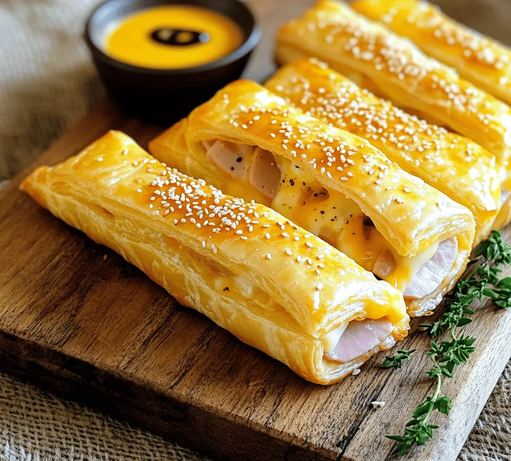 If you’re in search of a snack that perfectly balances savory flavors and satisfying textures, look no further than ham and cheese sticks. This delightful dish combines the rich, smoky taste of ham with the creamy, mouthwatering goodness of cheese, all enveloped in flaky, golden puff pastry. Whether you’re hosting a party, cheering for your favorite team on game day, or simply enjoying a casual gathering with friends and family, these ham and cheese sticks are the ideal accompaniment. They’re easy to prepare, deliciously addictive, and sure to impress your guests.