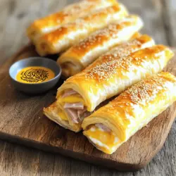 If you’re in search of a snack that perfectly balances savory flavors and satisfying textures, look no further than ham and cheese sticks. This delightful dish combines the rich, smoky taste of ham with the creamy, mouthwatering goodness of cheese, all enveloped in flaky, golden puff pastry. Whether you’re hosting a party, cheering for your favorite team on game day, or simply enjoying a casual gathering with friends and family, these ham and cheese sticks are the ideal accompaniment. They’re easy to prepare, deliciously addictive, and sure to impress your guests.