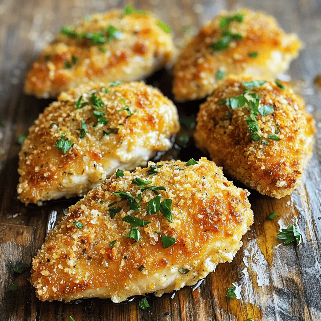 If you're searching for a dish that marries simplicity and flavor, look no further than Easy Garlic Parmesan Crusted Chicken. This delectable recipe transforms ordinary chicken breasts into a culinary delight, thanks to a deliciously crunchy coating of Parmesan cheese and breadcrumbs. Each bite delivers a satisfying crunch complemented by the aromatic essence of garlic, making it an irresistible option for both busy weeknights and special family gatherings.