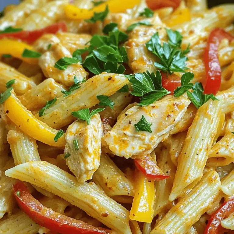 Cajun chicken pasta is a delight packed with flavor. The main star is chicken, and I prefer boneless, skinless breasts. They cook fast and stay juicy. Next, we have Cajun seasoning. This spice mix gives the dish its signature kick. Look for blends that include paprika, garlic powder, and cayenne.