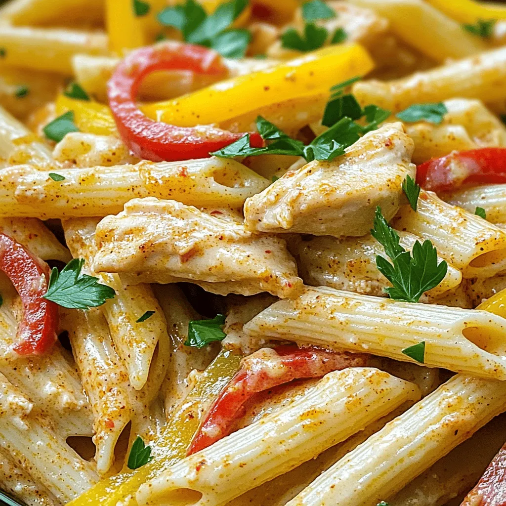 Cajun chicken pasta is a delight packed with flavor. The main star is chicken, and I prefer boneless, skinless breasts. They cook fast and stay juicy. Next, we have Cajun seasoning. This spice mix gives the dish its signature kick. Look for blends that include paprika, garlic powder, and cayenne.