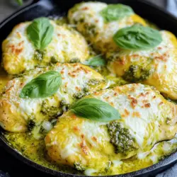 If you’re searching for a dish that seamlessly blends convenience and gourmet flair, look no further than Cheesy Pesto Chicken. This delightful recipe is not only easy to make but also packs a punch of flavor that is sure to impress. Whether you’re preparing for a busy weeknight dinner or a special gathering with friends and family, this dish checks all the boxes. The key ingredients, including aromatic basil pesto and rich, melty cheeses, come together to create a meal that is as satisfying as it is delicious.