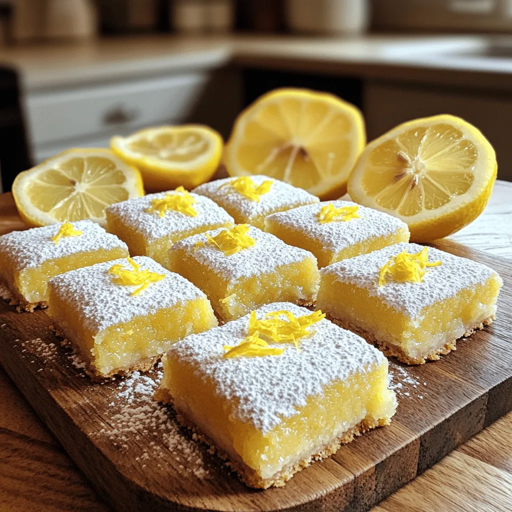 To make perfect lemon bar cookies, you need just a few key ingredients. You will need unsalted butter, granulated sugar, eggs, and flour. You also need baking powder, salt, lemon zest, and fresh lemon juice. These ingredients come together to create a soft and zesty treat.