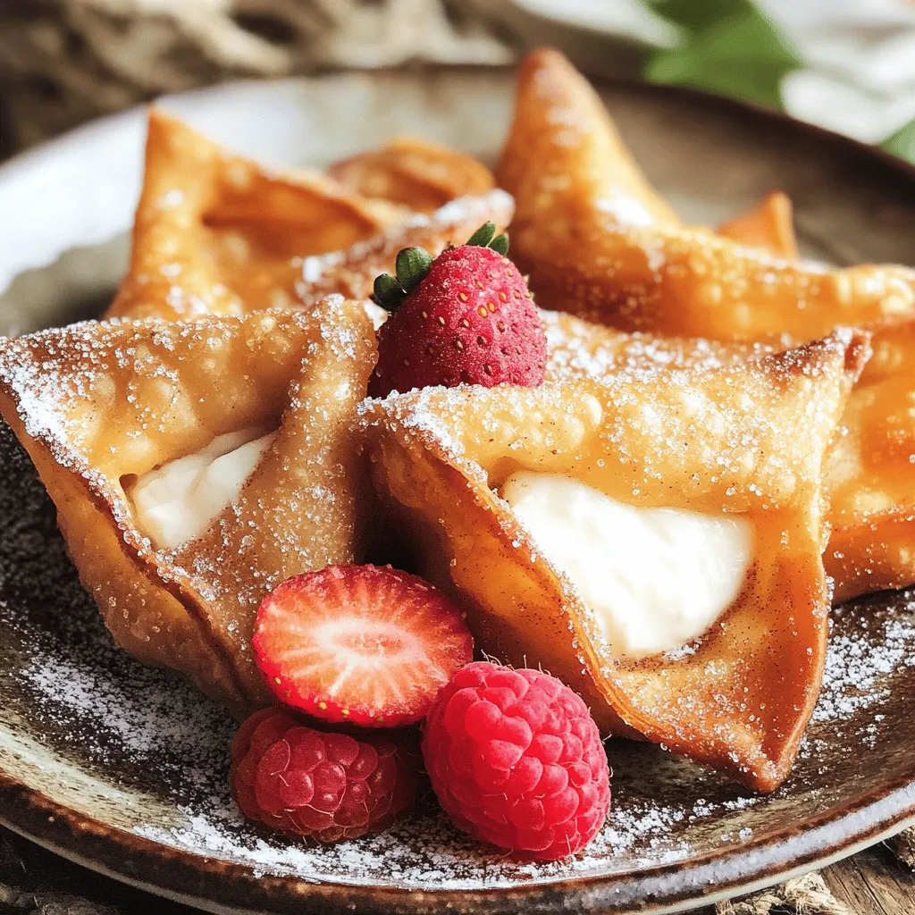 To make sweet cream cheese wontons, you need a few simple ingredients. The main star is cream cheese. You will use 8 ounces of softened cream cheese for a rich and smooth filling. Next, you need 1/4 cup of powdered sugar. This sugar adds sweetness and helps balance the cream cheese's tang.