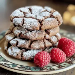 Raspberry cocoa crinkles are a fun twist on classic cookies. They mix rich chocolate with tart raspberry. This combination creates a unique flavor that you won't forget. The cookies have a soft center and a crackly top. They look great on any dessert table.