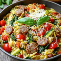 Savor the delightful flavors of a hearty and comforting dish with our Sizzling One Pot Sausage Orzo recipe. This savory meal combines succulent Italian sausage, vibrant vegetables, and tender orzo pasta, all cooked in a single pot for easy preparation and clean-up. The beauty of this dish lies not only in its incredible taste but also in its convenience, making it an ideal choice for busy weeknight dinners or cozy gatherings with friends and family.