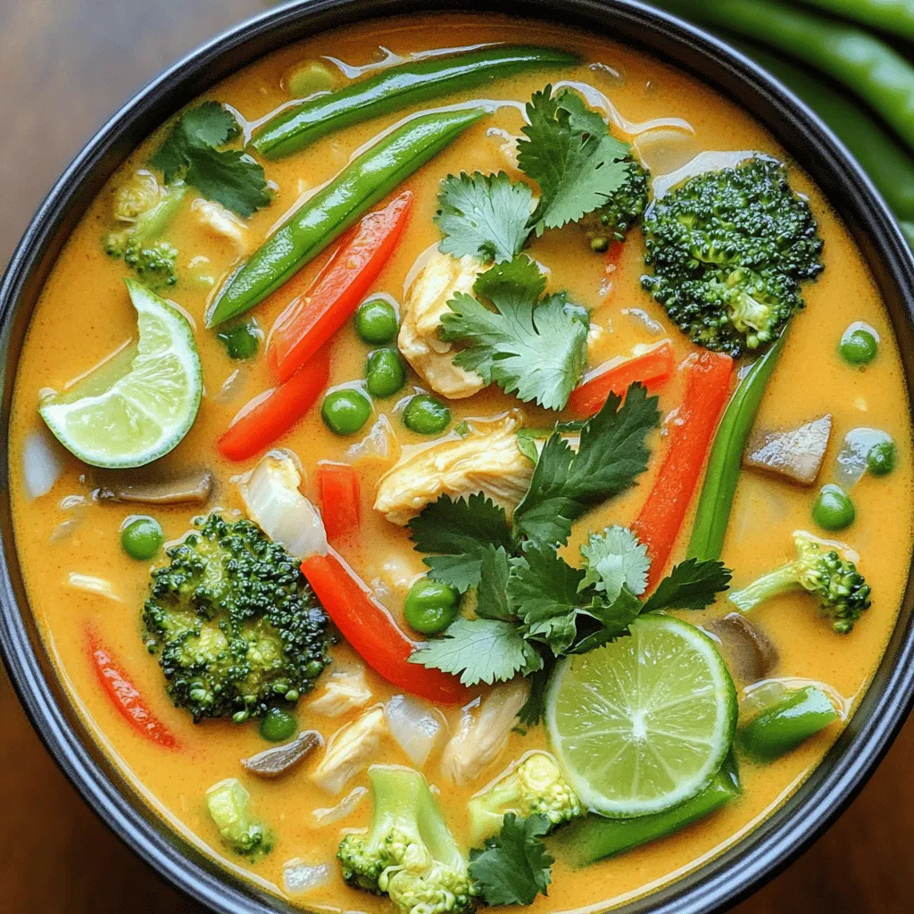 To make Thai curry chicken soup, you need fresh and vibrant ingredients. The key is to use quality items for the best flavor. First, you need 1 pound of chicken breast. Diced chicken cooks well and absorbs flavors nicely. Next, grab a can of coconut milk. This will give your soup richness and creaminess.