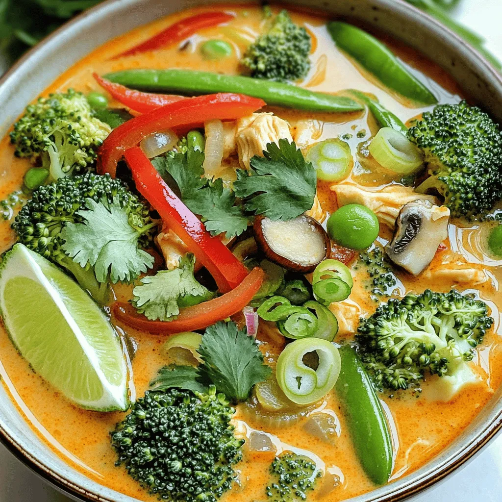 To make Thai curry chicken soup, you need fresh and vibrant ingredients. The key is to use quality items for the best flavor. First, you need 1 pound of chicken breast. Diced chicken cooks well and absorbs flavors nicely. Next, grab a can of coconut milk. This will give your soup richness and creaminess.