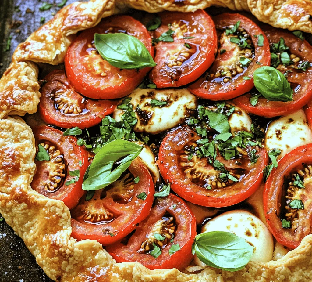 If you're seeking a dish that combines visual appeal with mouthwatering flavors, look no further than the Caprese Galette Delight. This delectable creation transforms the classic Caprese salad into a rustic, flaky galette that is as delightful to behold as it is to eat. Imagine biting into a golden crust that cradles juicy tomatoes, creamy mozzarella, and fragrant basil, all elevated by a drizzle of balsamic glaze. This dish not only celebrates the beloved ingredients of the traditional Caprese salad but also introduces a unique culinary twist that will impress your guests at any gathering.