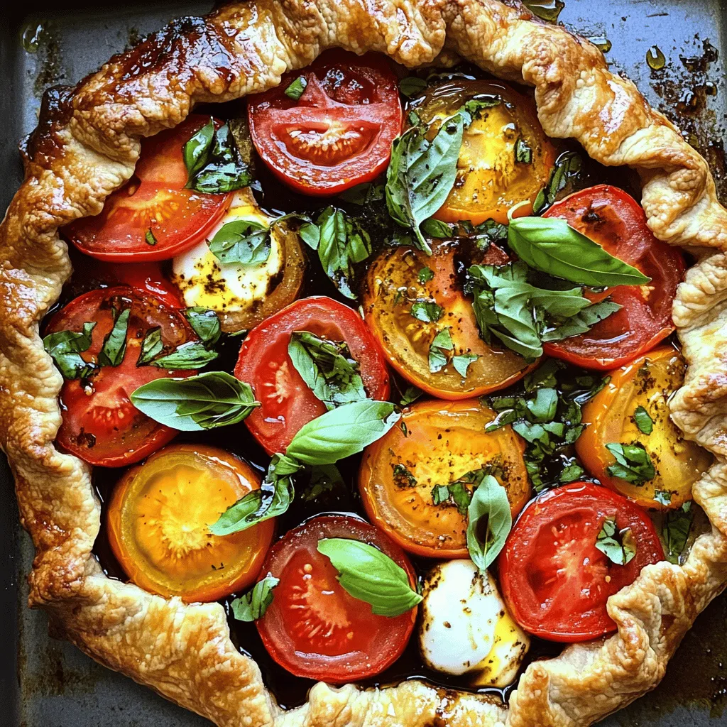 If you're seeking a dish that combines visual appeal with mouthwatering flavors, look no further than the Caprese Galette Delight. This delectable creation transforms the classic Caprese salad into a rustic, flaky galette that is as delightful to behold as it is to eat. Imagine biting into a golden crust that cradles juicy tomatoes, creamy mozzarella, and fragrant basil, all elevated by a drizzle of balsamic glaze. This dish not only celebrates the beloved ingredients of the traditional Caprese salad but also introduces a unique culinary twist that will impress your guests at any gathering.