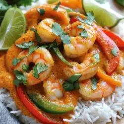 Coconut shrimp curry is simple and quick to make. The main shrimp curry ingredients are fresh shrimp, coconut milk, and spices. You need 1 pound of large shrimp, peeled and deveined. A can of coconut milk adds creaminess and flavor.