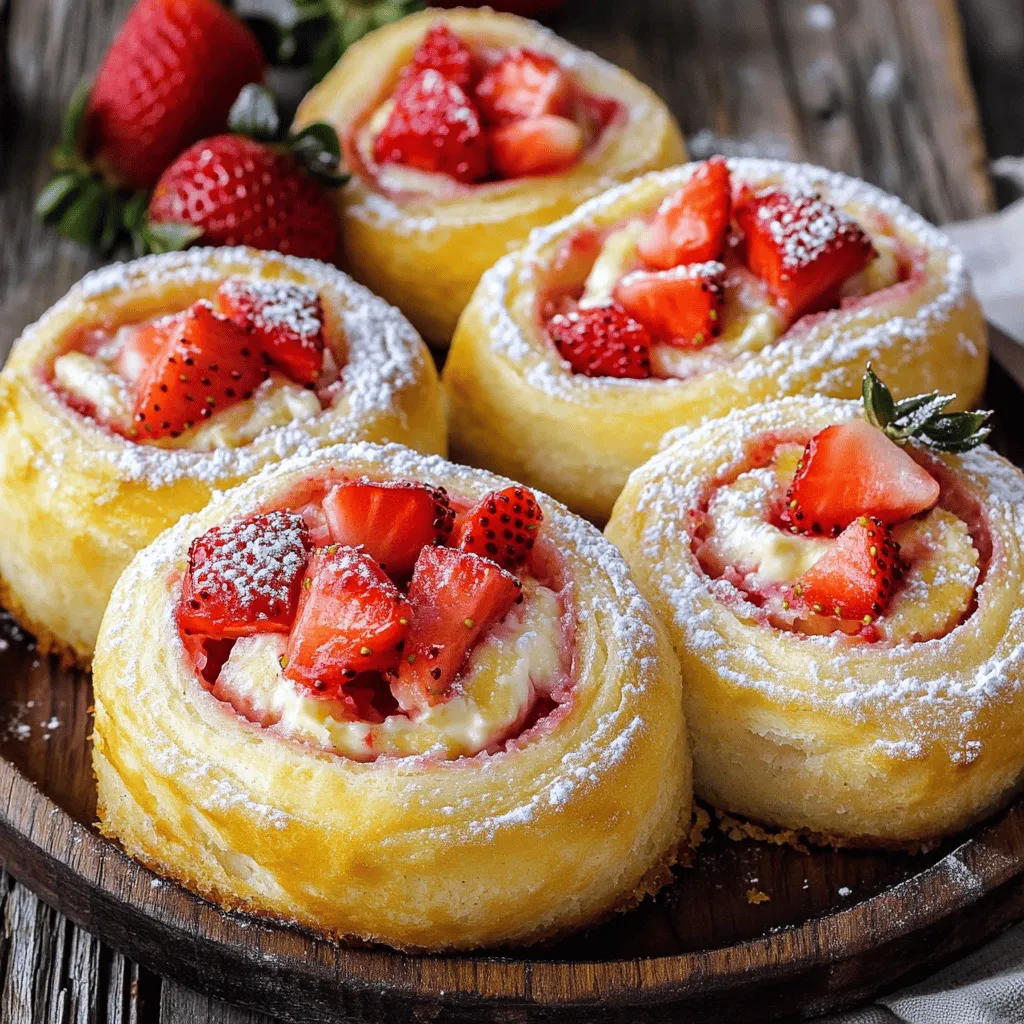 To make delicious strawberry cheesecake sweet rolls, you need a few key ingredients. Start with the dough. You will need 2 cups of all-purpose flour, 1/4 cup of sugar, 1/2 teaspoon of salt, and 2 teaspoons of instant yeast. Warm milk helps the dough rise, so grab 1/2 cup of that at about 110°F. You also need 1/4 cup of melted unsalted butter and 1 large egg.