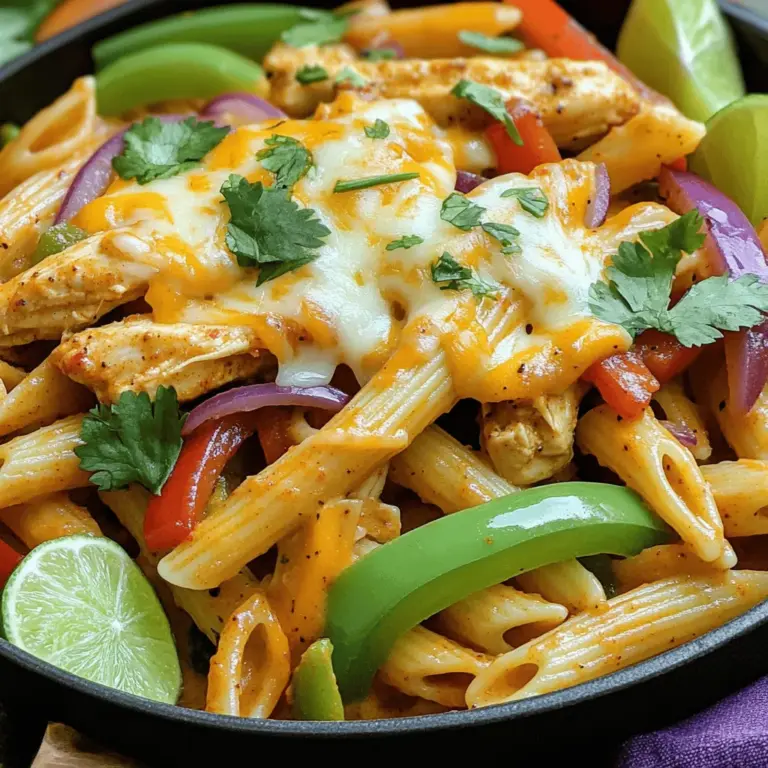 If you're craving a dish that combines the bold, vibrant flavors of chicken fajitas with the comforting heartiness of pasta, look no further than Sizzling Chicken Fajita Pasta. This enticing recipe offers a delightful fusion that will awaken your taste buds and satisfy your hunger. With its blend of tender chicken, colorful bell peppers, and creamy sauce, this dish is not only visually appealing but also packed with flavor and nutrition.