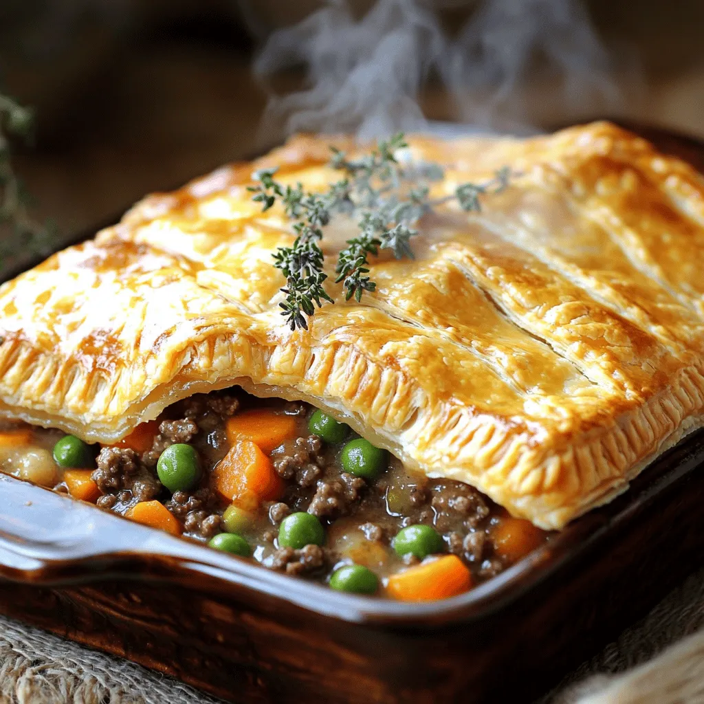 A classic beef pot pie needs simple, fresh ingredients. First, you need 1 pound of ground beef. This gives the pie its rich flavor. Next, gather a medium onion, diced. The onion adds depth to your filling. You will also need two cloves of minced garlic for that aromatic touch.