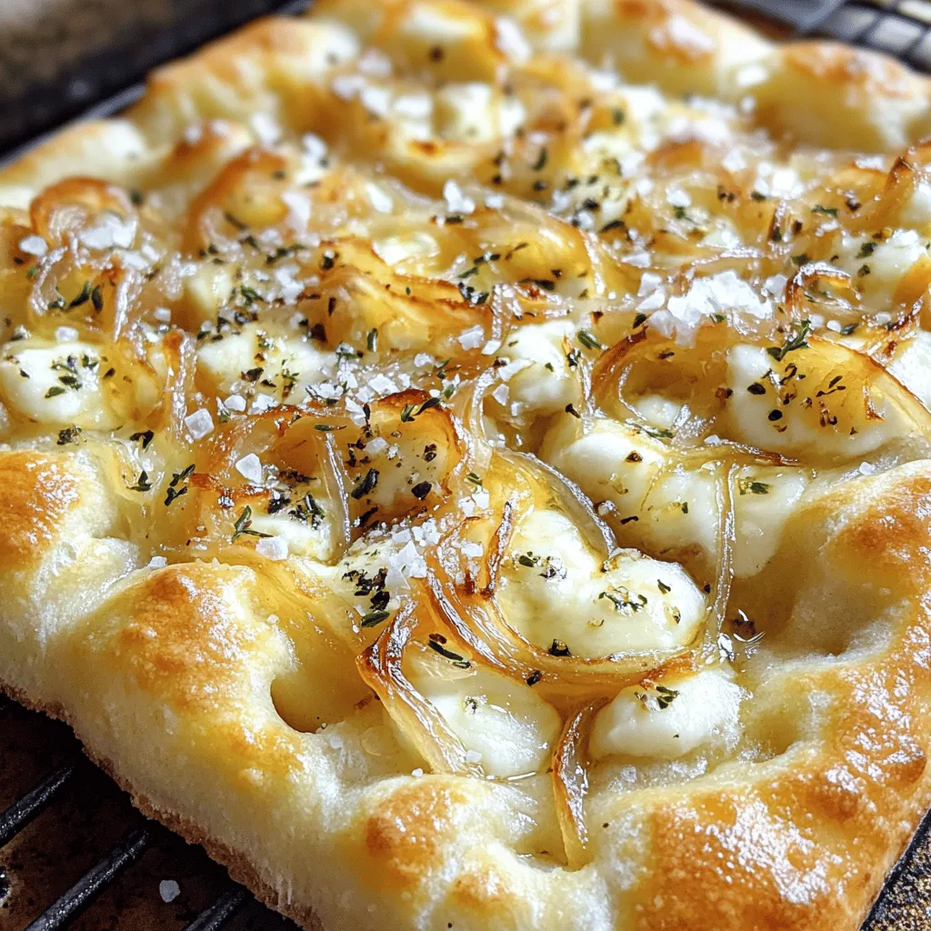 To make cheesy onion focaccia bread, you need a few key ingredients.