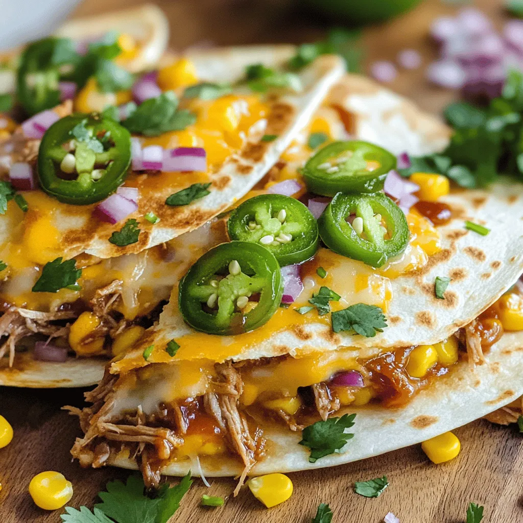 A pulled pork quesadilla is a mix of tasty items. The main star is, of course, the pulled pork. You need about 2 cups of cooked pulled pork. This brings flavor and makes the dish hearty.