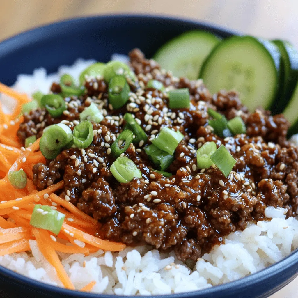 The main ingredients for a Korean ground beef bowl create a burst of flavor. You will need: