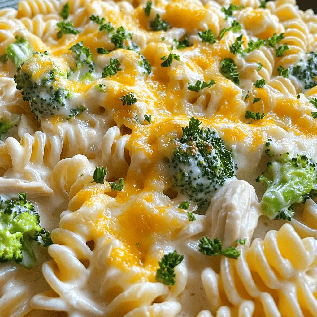 To make a great chicken alfredo casserole recipe, you need several key ingredients. First, choose the right pasta. I love using rotini pasta. Its spirals hold the creamy sauce well. You can also use penne or fusilli for a fun twist.