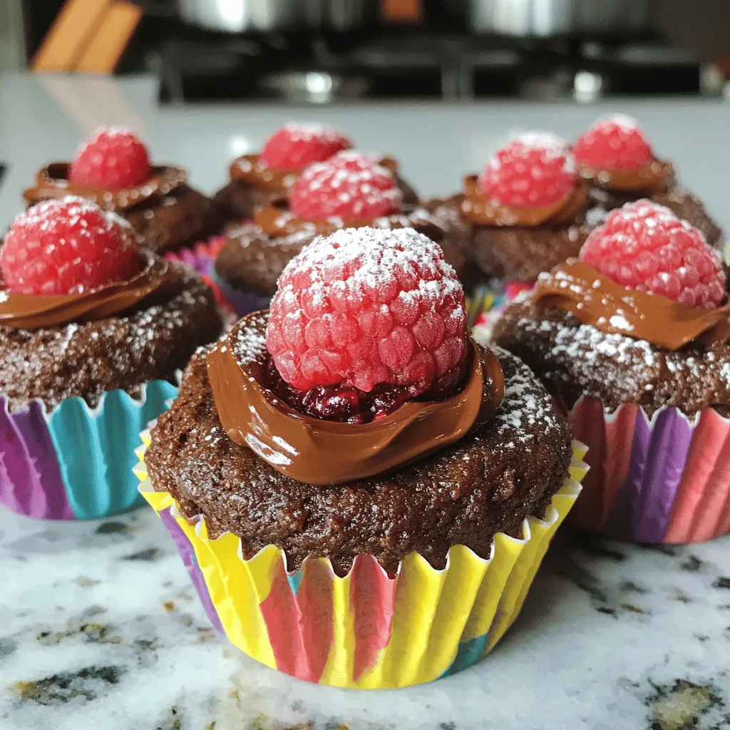 Nutella stuffed chocolate raspberry cupcakes are a sweet treat that combines rich chocolate and tart raspberries. Each bite reveals a gooey center of Nutella, making them unique. The cupcake base is soft and moist, thanks to the buttermilk. The raspberries add a burst of flavor that balances the sweetness of the chocolate.