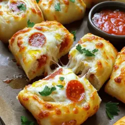 Cheesy pepperoni rolls are tasty snacks that many love. They consist of soft dough filled with gooey cheese and savory pepperoni. The combination of flavors makes them a hit at parties and family gatherings.