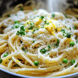 To make One-Pot Lemon Garlic Parmesan Pasta, you need simple, fresh ingredients. Start with 12 oz of spaghetti or linguine. The type of pasta you choose matters. Thin pasta works best. It cooks faster and absorbs the sauce nicely.