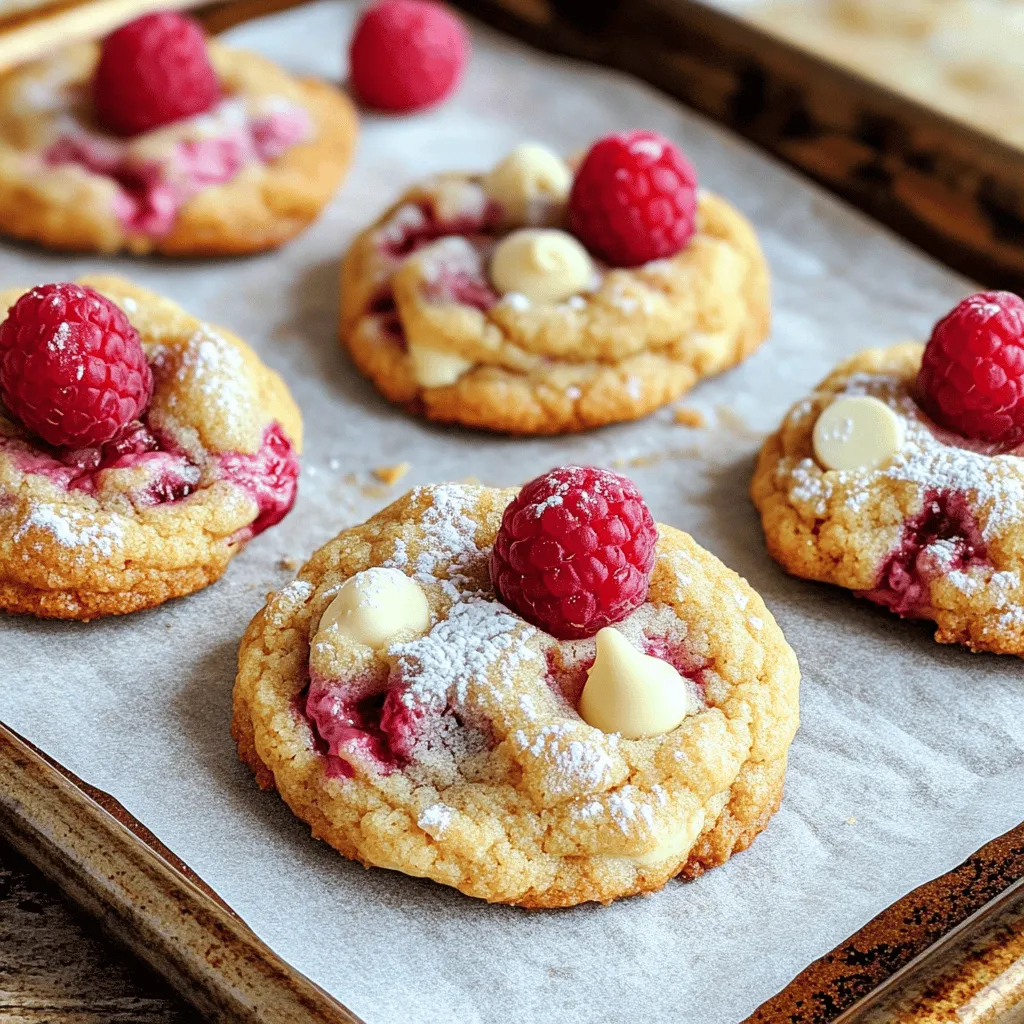 Raspberry cheesecake cookies blend two favorites: cheesecake and cookies. You get a soft, chewy cookie with a creamy cheesecake taste. The fresh raspberries add a tart burst, making each bite special.