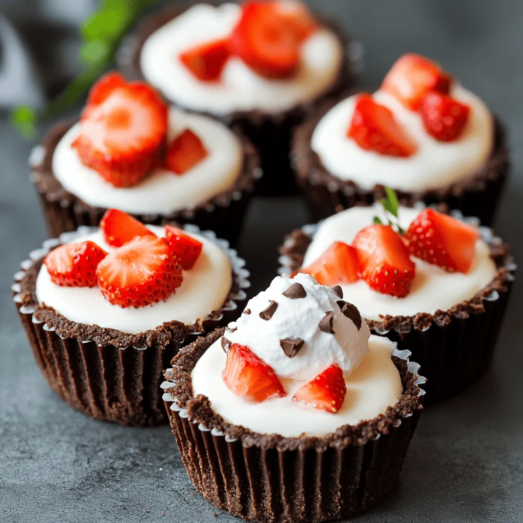 Chocolate strawberry mini cheesecakes are delightful treats that blend rich chocolate with fresh strawberries. These mini desserts pack a punch in flavor and are easy to share. They feature a crunchy chocolate crust, a creamy filling, and juicy strawberry bits throughout. Each bite offers a perfect mix of sweet and tart.