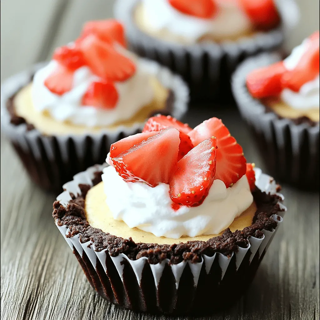 Chocolate strawberry mini cheesecakes are delightful treats that blend rich chocolate with fresh strawberries. These mini desserts pack a punch in flavor and are easy to share. They feature a crunchy chocolate crust, a creamy filling, and juicy strawberry bits throughout. Each bite offers a perfect mix of sweet and tart.