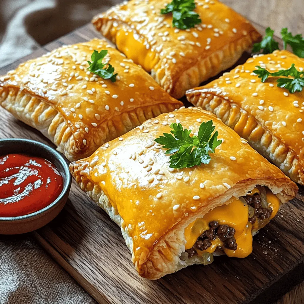 Cheeseburgers hand pies are delightful, portable meals. They hold a savory mix of beef, cheese, and spices inside flaky crusts. You can enjoy them as snacks or quick lunches. These hand pies pack a lot of flavor into a small size. They are perfect for on-the-go eating or sharing at parties.