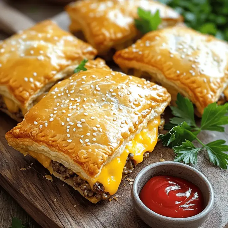 Cheeseburgers hand pies are delightful, portable meals. They hold a savory mix of beef, cheese, and spices inside flaky crusts. You can enjoy them as snacks or quick lunches. These hand pies pack a lot of flavor into a small size. They are perfect for on-the-go eating or sharing at parties.