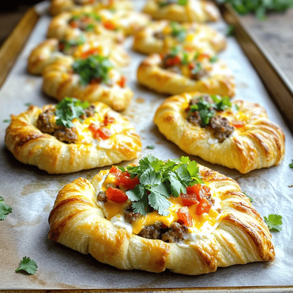 Rotel sausage and cream cheese crescents are tasty bites that everyone loves. This dish uses simple ingredients like sausage, cream cheese, and Rotel diced tomatoes. The blend of creaminess and spice makes it special. You wrap the filling in crescent roll dough and bake them until golden. The result is a warm, savory treat perfect for any occasion.