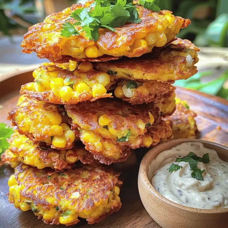 Jalapeno corn fritters are a delightful fusion of flavors that bring together the sweetness of corn and the spicy kick of jalapenos. These fritters are not only delicious but also incredibly versatile, making them an ideal appetizer, snack, or side dish for gatherings and family meals. Whether you’re hosting a summer barbecue or enjoying a cozy family dinner, jalapeno corn fritters are sure to be a hit at the table. Their easy preparation process means that even novice cooks can whip up a batch in no time, allowing you to focus on enjoying the company of your loved ones while savoring the joy of cooking with fresh ingredients.