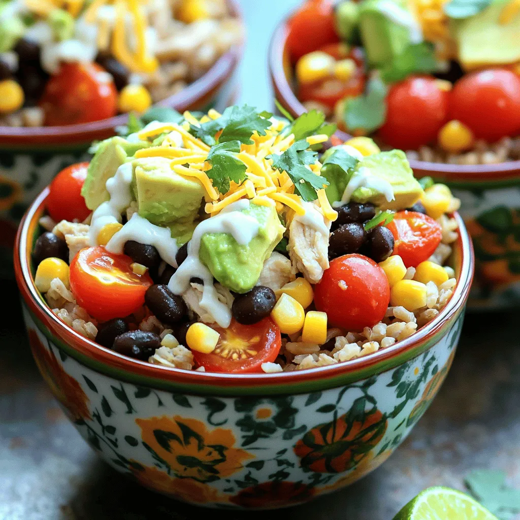 To make a delicious chicken burrito bowl, you need a few key ingredients. First, start with the chicken. I like using boneless skinless chicken breast for its lean quality. It cooks nicely and soaks up flavors well. You can also use thighs for a richer taste. The best chicken for burrito bowls is tender and juicy, making every bite enjoyable.