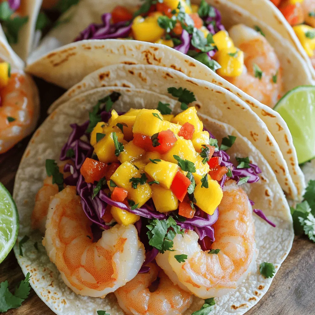 To make shrimp tacos, you need fresh ingredients for shrimp tacos. Start with 1 pound of large shrimp, peeled and deveined. You’ll also need olive oil, cumin, smoked paprika, salt, and pepper. Don’t forget 8 small corn tortillas. For crunch, add 1 cup of shredded red cabbage. Finally, 1/4 cup of fresh cilantro and lime wedges make great toppings.