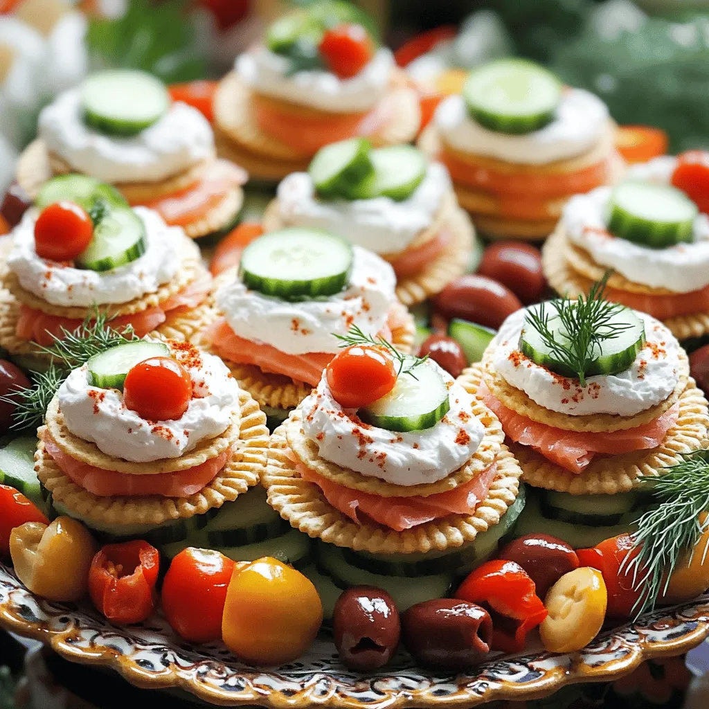 To make your crackers party sandwiches pop, think outside the box. Using unique fillings can excite your guests. You can add flavor by mixing cream cheese with herbs, spices, or veggies. For a twist, try adding sweet options, like honey or jam.