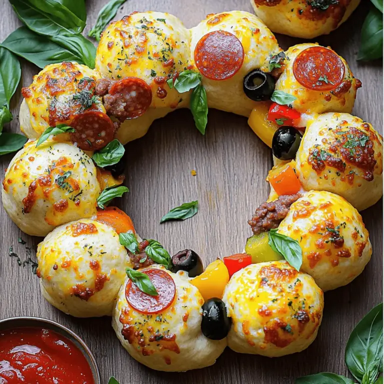 Creating a mouthwatering Pizza Bomb Wreath requires selecting quality ingredients that harmonize beautifully. Each component contributes to the overall flavor and texture of the dish, ensuring that every bite is a delightful experience. Let’s dive into the essential ingredients that make this recipe a standout: