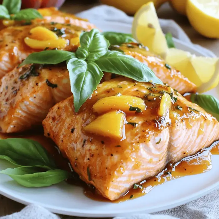 If you’re searching for a dish that combines vibrant flavors with a healthy twist, look no further than Bourbon Peach Roasted Salmon. This delightful recipe brings together the rich, savory taste of salmon with the sweet, juicy essence of peaches and the bold kick of bourbon. Picture succulent salmon fillets glazed with a sweet bourbon-infused barbecue sauce, complemented by fresh peaches that add a touch of summer to your dinner plate. Not only is this dish a feast for the senses, but it’s also incredibly easy to prepare, making it the perfect choice for a weeknight meal or a special occasion.