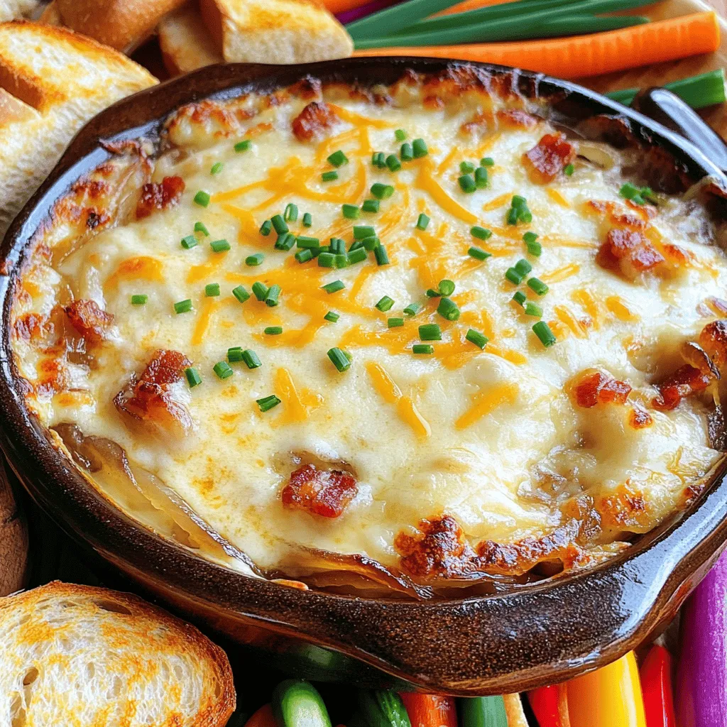 The heart of any great caramelized onion dip recipe lies in the key ingredients. You need onions, bacon, and cheese. Each one adds its own flavor and texture.