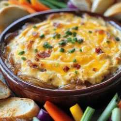 The heart of any great caramelized onion dip recipe lies in the key ingredients. You need onions, bacon, and cheese. Each one adds its own flavor and texture.