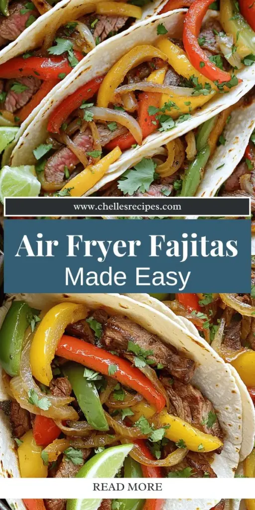 Elevate your weeknight dinner with this delicious air fryer steak fajitas recipe! Enjoy the perfect blend of marinated flank steak, sautéed bell peppers, and onions, all cooked to crispy perfection in less time. This easy-to-follow recipe not only offers a healthier twist on a classic Tex-Mex favorite but also brings fun to the table as everyone customizes their own fajitas. Click to discover the full recipe and create a mouthwatering meal that will impress your family and friends!