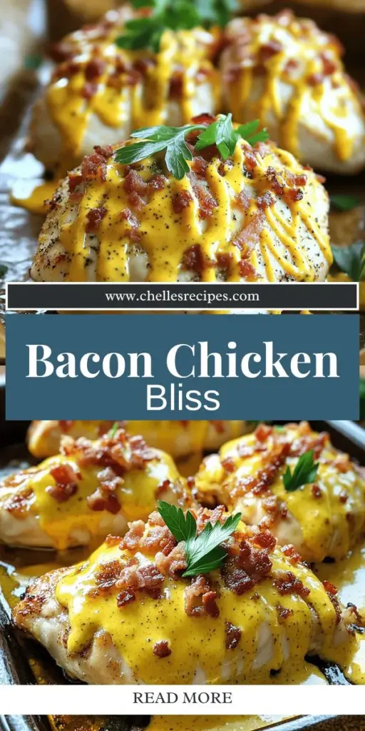 Indulge in the mouthwatering flavors of Cheesy Bacon Chicken with Mustard Sauce! This delightful recipe marries juicy chicken breasts with crispy bacon and a creamy mustard sauce, topped with melty cheddar cheese, creating a dish that’s both comforting and gourmet. Perfect for family dinners or entertaining guests, this easy-to-make recipe is sure to impress. Click to explore the full recipe and elevate your dinner game today!