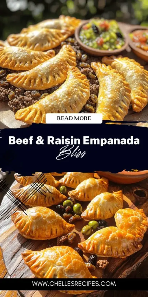 Elevate your snack game with this easy Beef and Raisin Empanadas recipe! This delightful dish features a savory blend of ground beef, sweet raisins, and spices packed in a flaky dough. Perfect for any occasion, it's simple to make and bursting with flavor. Whether you choose to bake or fry, these empanadas will impress family and friends. Click through for the full recipe and discover how to create these tasty treats at home!