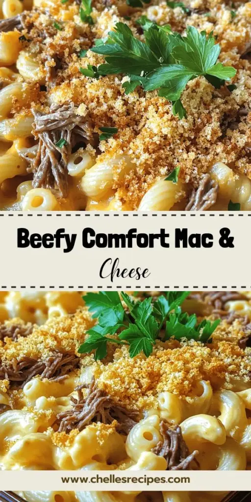 Elevate your comfort food game with Savory Shredded Beef Mac & Cheese, a delicious twist on the classic dish. This recipe combines creamy elbow macaroni, tender shredded beef, and a dreamy cheese sauce for a satisfying meal that warms hearts. Perfect for family gatherings or cozy nights in, it's easy to make and sure to impress! Click through to discover the full recipe and tips for creating this comforting masterpiece that your loved ones will adore!