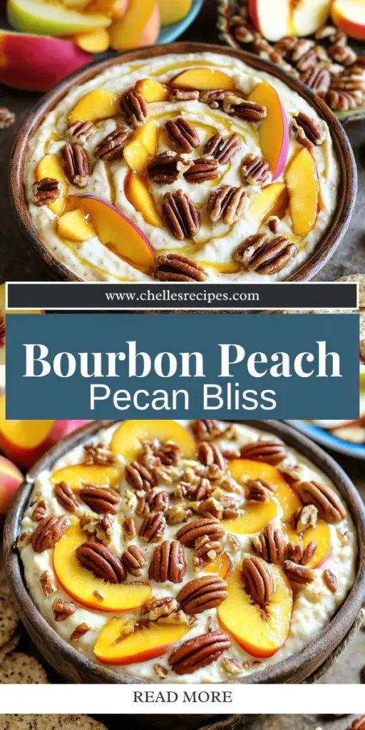 Discover the mouthwatering Bourbon Peach Pecan Dip recipe that perfectly blends sweet and savory flavors for any occasion. This creamy dip combines rich cream cheese, tangy Greek yogurt, juicy peaches, and crunchy pecans, creating an indulgent treat that's easy to prepare. Perfect for gatherings or a cozy night in, this dip pairs beautifully with crackers, fruits, and more. Click to explore the full recipe and impress your guests with this unique delight!